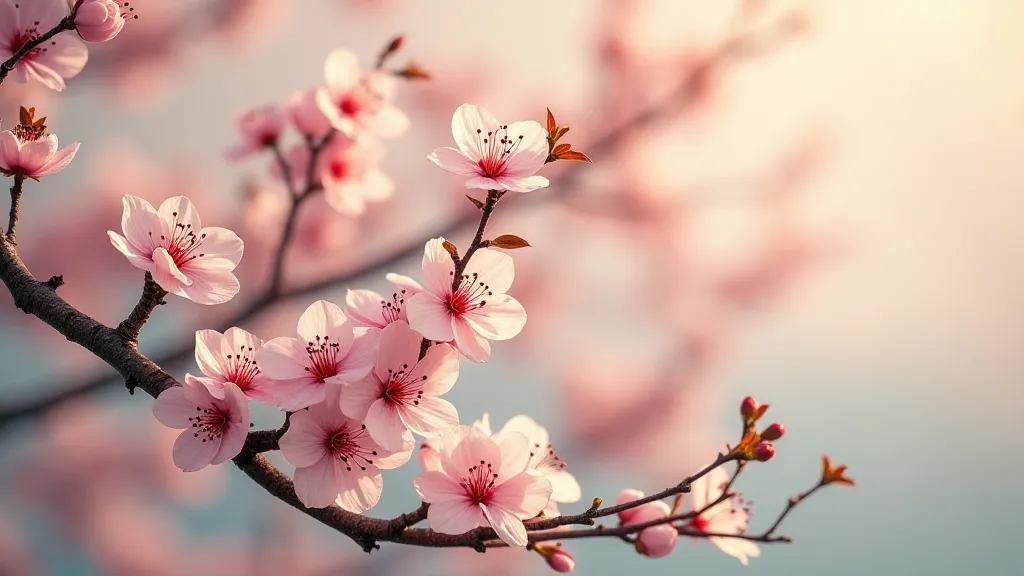 Cherry Blossom Mokuhanga Print