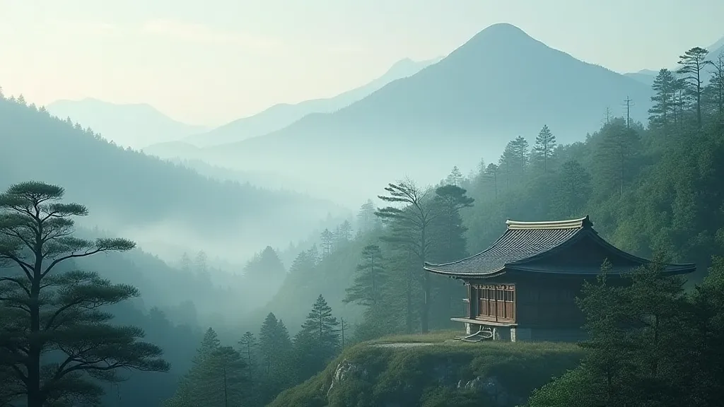 Traditional Japanese landscape.