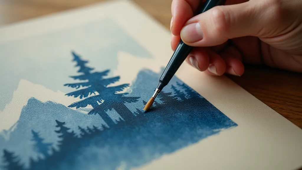 Artist applying pigment to a woodblock