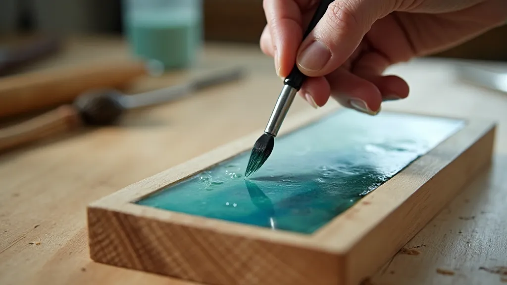 Artisan applying watercolor to a woodblock